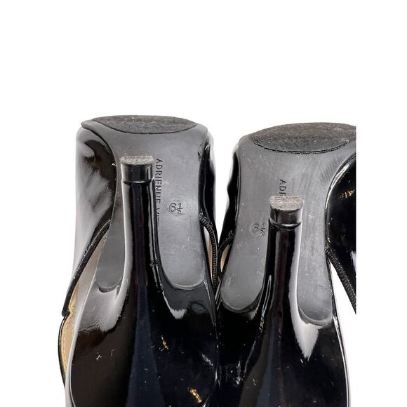 Adrienne Vittadini Shaniya black patent leather pointed toe sling back heels siz - Picture 8 of 16